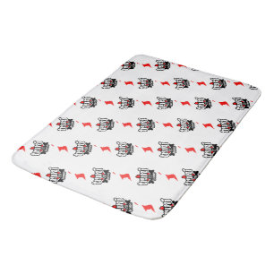 Trini to de Bone with Islands Map Angled on WHITE Bath Mat