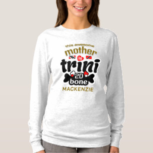 Trini to the bone Mother BROWN Text T-Shirt
