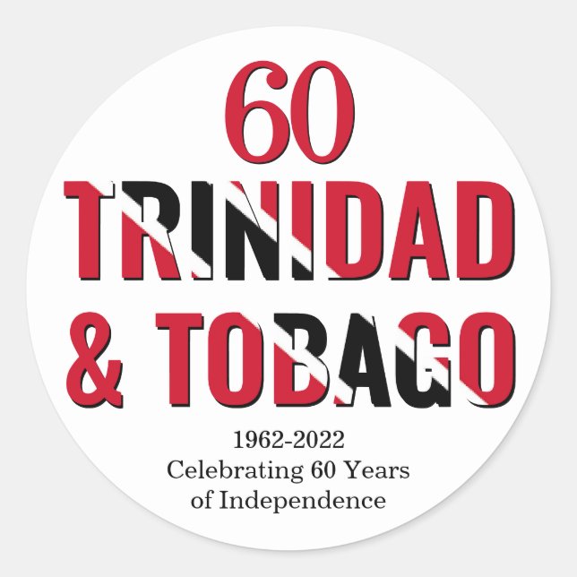 TRINIDAD 60th Anniversary Independence Classic Round Sticker (Front)