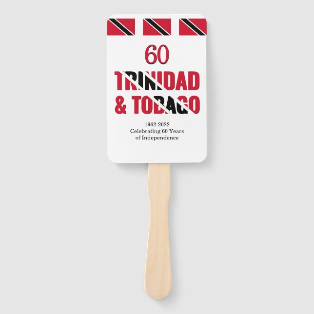TRINIDAD 60th Anniversary Independence Hand Fan (Front)