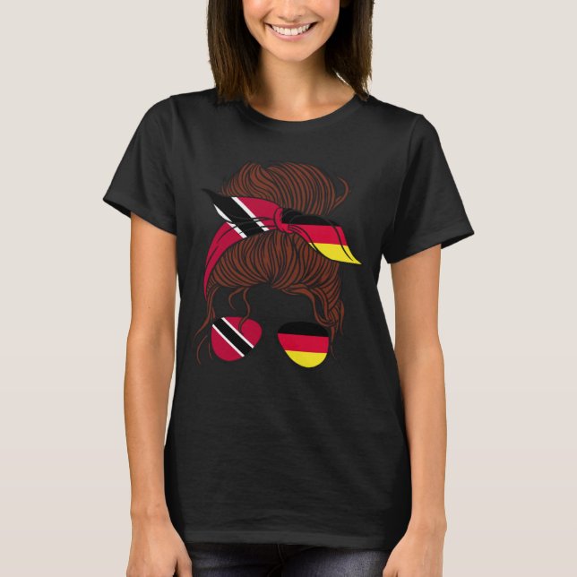 Trinidad and Germany Mix Half Trinidadian half Ger T-Shirt (Front)