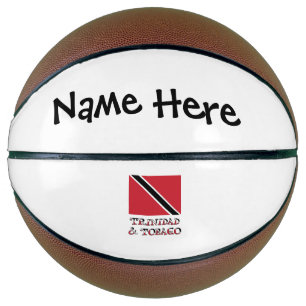 Trinidad and Tobago and Trinidadian Flag with Name Basketball