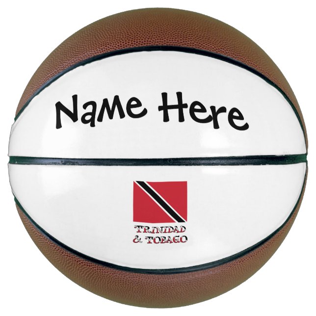 Trinidad and Tobago and Trinidadian Flag with Name Basketball (Front)