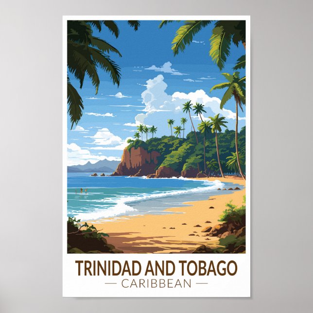 Trinidad and Tobago Caribbean Travel Art Vintage Poster (Front)