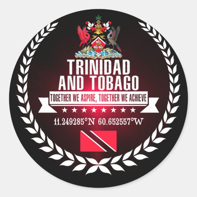 Trinidad and Tobago Classic Round Sticker (Front)