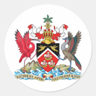 Trinidad and Tobago Coat of Arms Classic Round Sticker