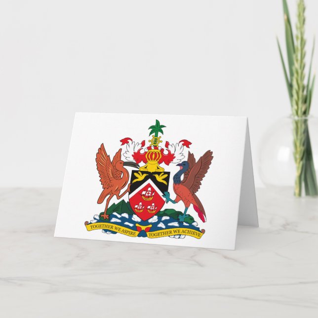 Trinidad And Tobago Coat of Arms Greeting Card (Front)