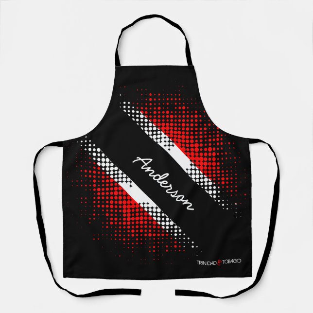 Trinidad and Tobago Dot Pattern Flag Centred Name Apron (Front)