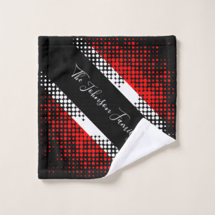 Trinidad and Tobago Dot Pattern Flag Family Name Bath Towel Set