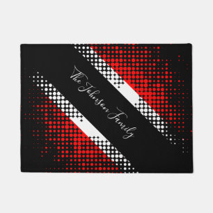 Trinidad and Tobago Dot Pattern Flag Family Name Doormat