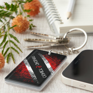 Trinidad and Tobago Dot Pattern Flag Key Ring
