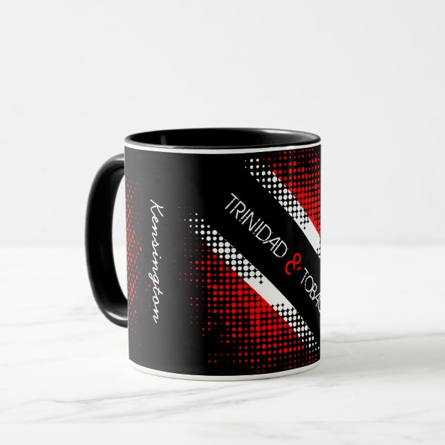Trinidad and Tobago Dot Pattern Flag with Name Mug (Front Left)