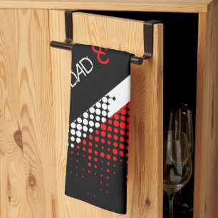 Trinidad and Tobago Dot Pattern Flag with Text Tea Towel