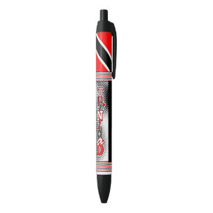 Trinidad and Tobago Flag Black Ink Pen