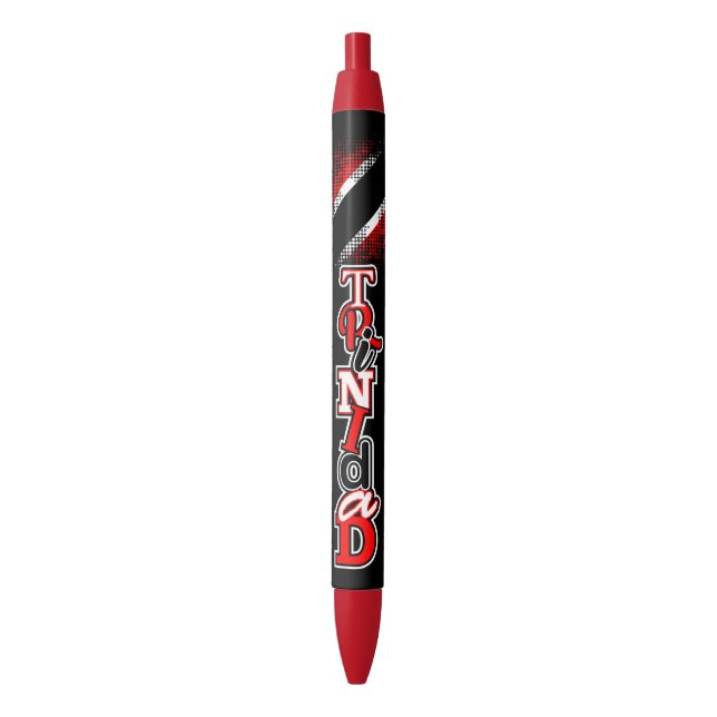 Trinidad and Tobago Flag Black Ink Pen (Front Vertical)