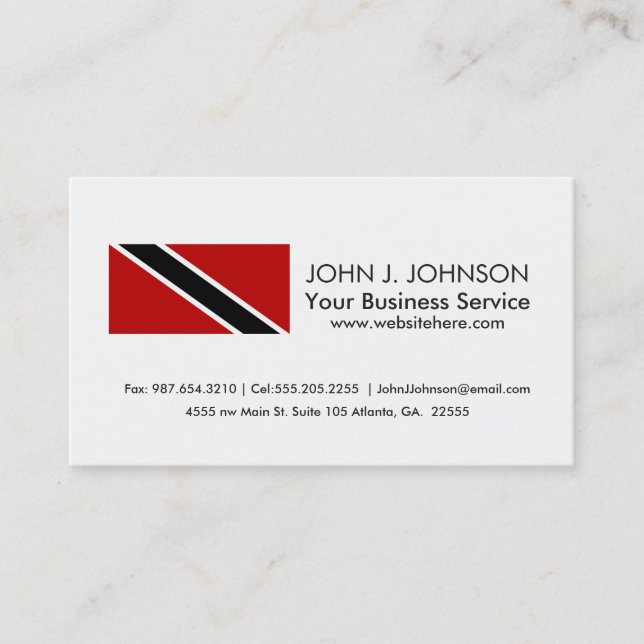 Trinidad and Tobago Flag Business Card (Front)