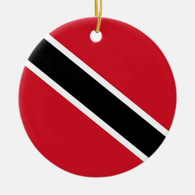 Trinidad and Tobago flag Ceramic Tree Decoration (Front)