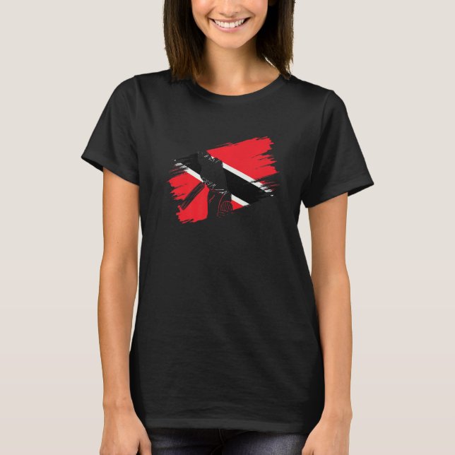 Trinidad And Tobago Flag Cricket Fan Player Coach T-Shirt (Front)
