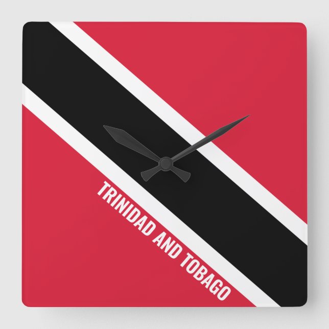 Trinidad and Tobago Flag Dazzling Patriotic Square Wall Clock (Front)