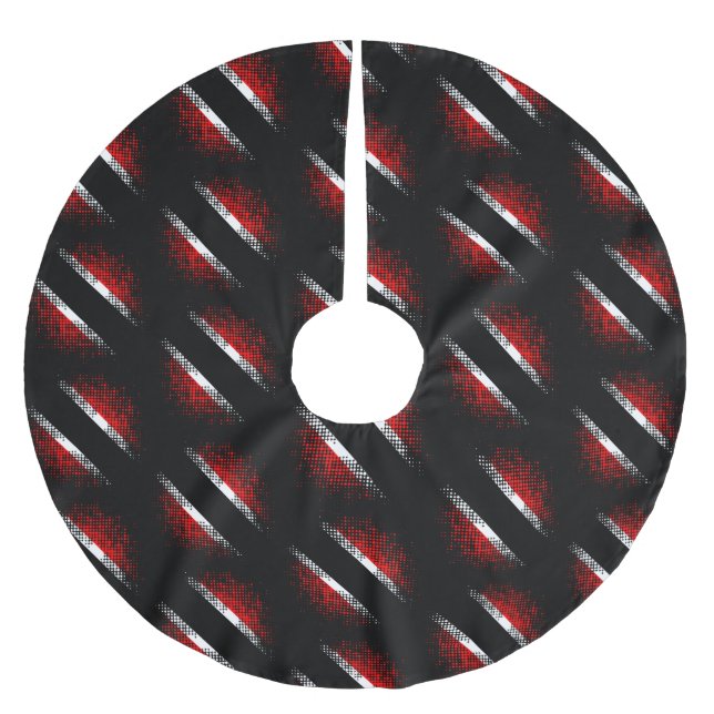Trinidad and Tobago Flag (Dot Pattern) Brushed Polyester Tree Skirt (Front)