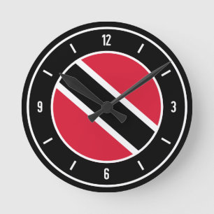 Trinidad and Tobago Flag Elegant Round Clock