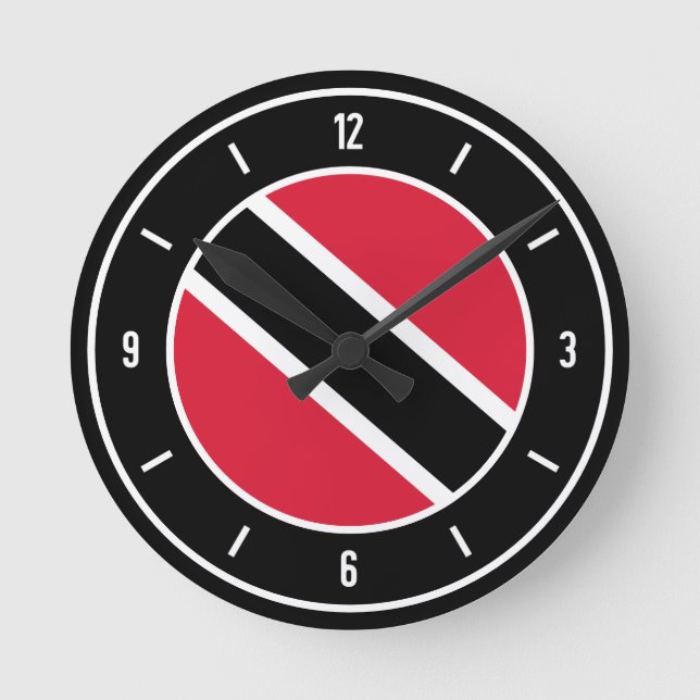 Trinidad and Tobago Flag Elegant Round Clock (Front)