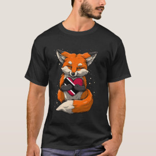 Trinidad And Tobago Flag Fennec Fox Heart Tobagoni T-Shirt