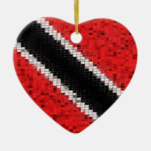 Trinidad and Tobago Flag glitter ornament