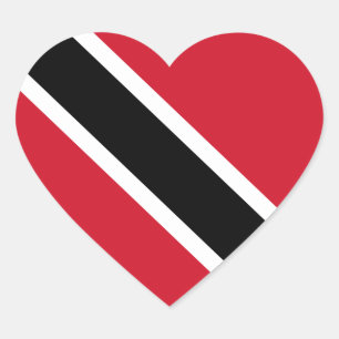 Trinidad and Tobago Flag Heart Sticker