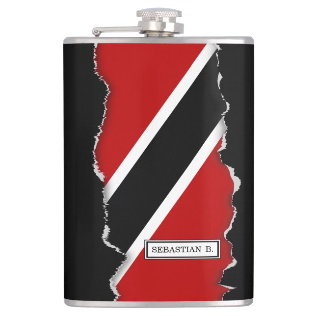 Trinidad and Tobago Flag Hip Flask (Front)