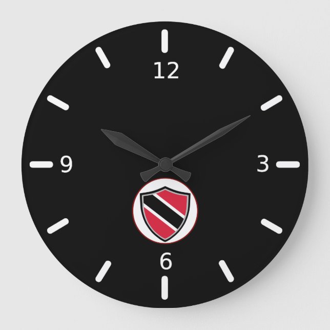 Trinidad and Tobago flag large clock (Front)