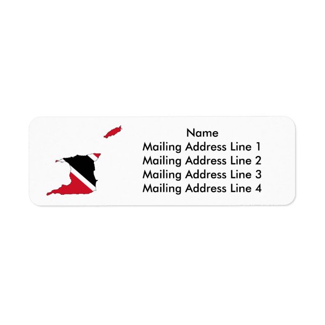Trinidad and Tobago Flag Map Address Labels (Front)