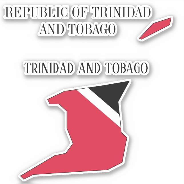 Trinidad and Tobago Flag Map Outline (Front)