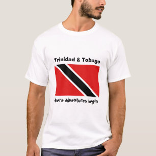 Trinidad and Tobago Flag + Map + Text T-Shirt