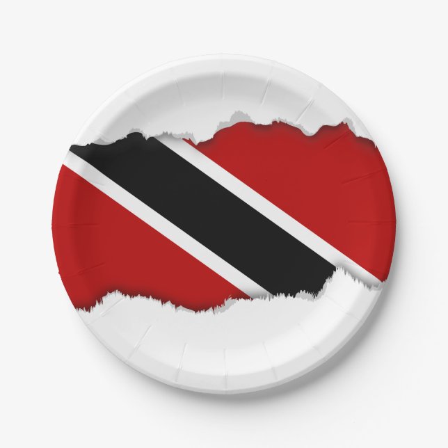 Trinidad and Tobago Flag Paper Plate (Front)