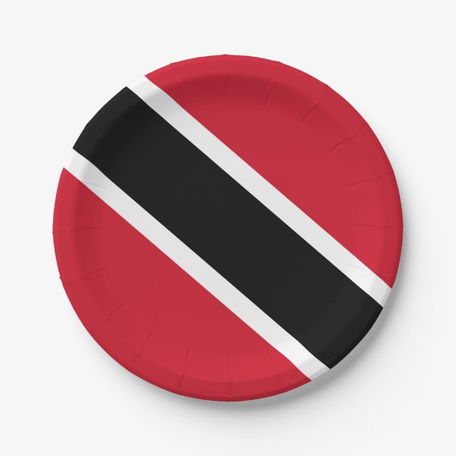 Trinidad and Tobago Flag Paper Plate (Front)