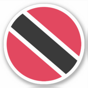 Trinidad and Tobago Flag Round Sticker