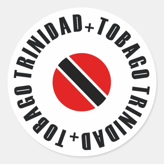 Trinidad and Tobago Flag Simple Classic Round Sticker (Front)