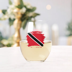 Trinidad and Tobago flag Stemless Wine Glass
