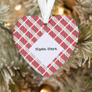 Trinidad and Tobago Flag Tiled Personalised Ornament
