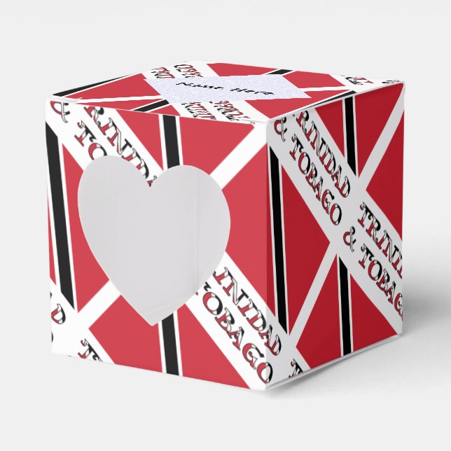 Trinidad and Tobago Flag Tiled with Your Name Favour Box (Front Side)