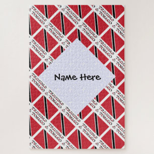 Trinidad and Tobago Flag Tiled with Your Name Jigsaw Puzzle