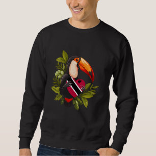 Trinidad And Tobago Flag Toucan Heart Trinidadian  Sweatshirt