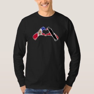 Trinidad And Tobago Haiti Flag Heart Mix Heritage T-Shirt