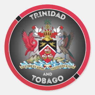 Trinidad and Tobago Heritage Emblem Classic Round Sticker