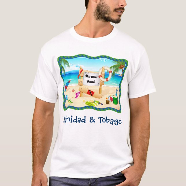 Trinidad and Tobago Maracas Beach Scene T-Shirt (Front)