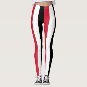 Trinidad and Tobago National Flag Colours Striped Leggings