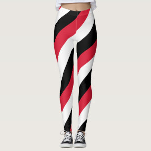 Trinidad and Tobago National Flag Colours Striped  Leggings