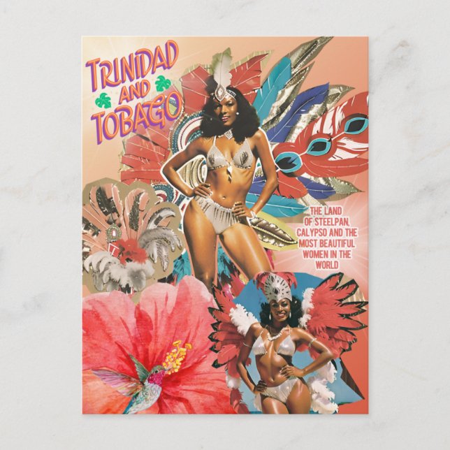 Trinidad and Tobago Postcard Iconic Carnival Art (Front)
