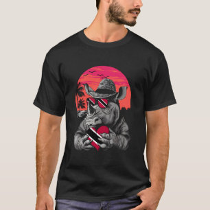 Trinidad And Tobago Rhino Sunset Heart Trinidadian T-Shirt